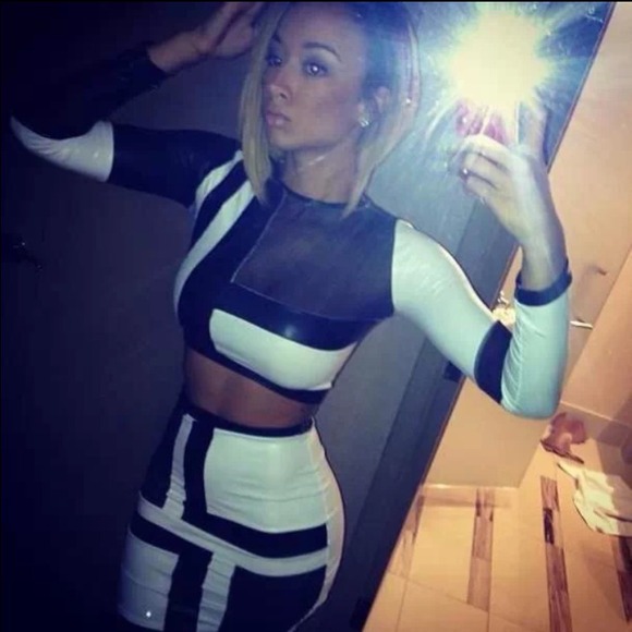 Black and White Mesh Draya 2 Piece