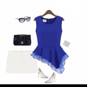 solid blue color blouse