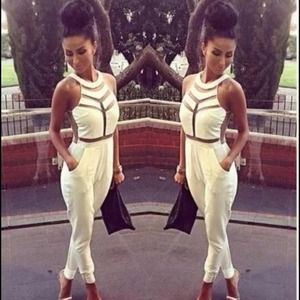 Sexy White Mesh Jumpsuit