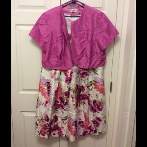 Plus size pink floral dress