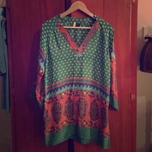 Silk boho tunic
