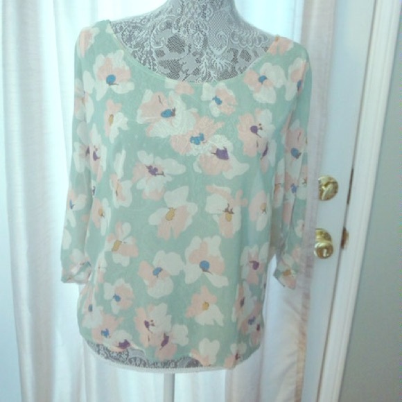 Floral open back shirt