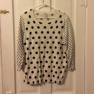 JCrew contrast dot sweater