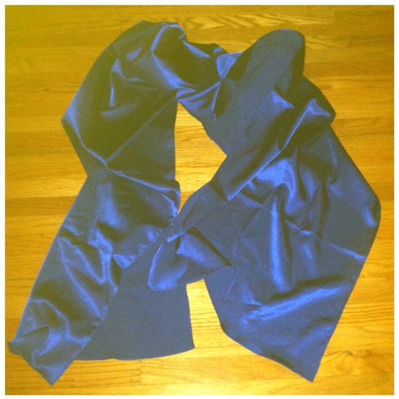Sapphire Blue/Purple Stretch Satin Stole, 75" long