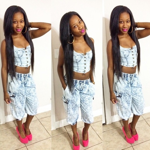 Denim crop top!