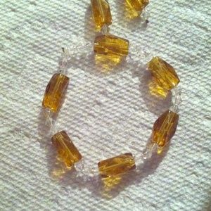 Set of crystal bracelet and earrings