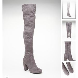 Faux suede over the knee boots
