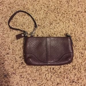Brown Coach wristlet