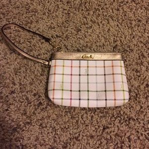 Plaid Coach wristlet