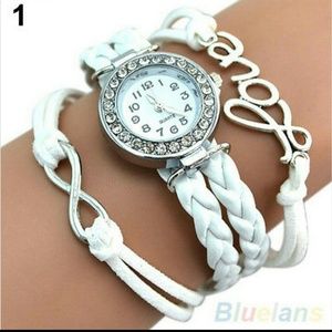 Infinity bracelet love watch white
