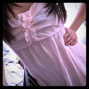 Light pink see through chiffon dress