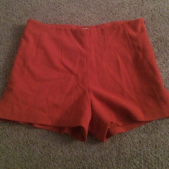 Dark orange high wasted shorts
