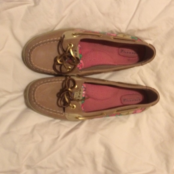 Angelfish floral print slip-on boat shoe