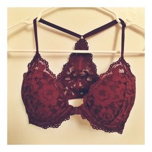 PINK front hook lace racer back push up
