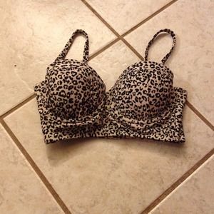 Leopard swimsuit top NWOT