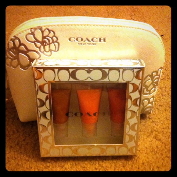 Coach make up bag and lip gloss