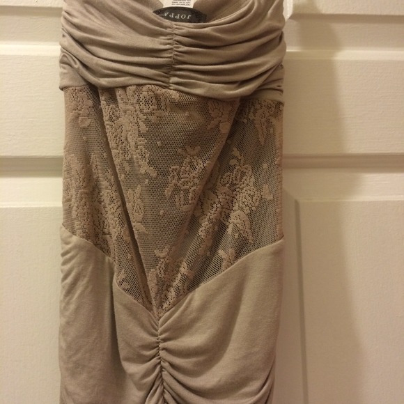 Cream Ruffle Laced Back Dress - Picture 3 of 4