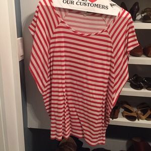 J crew red and white shortsleeve top