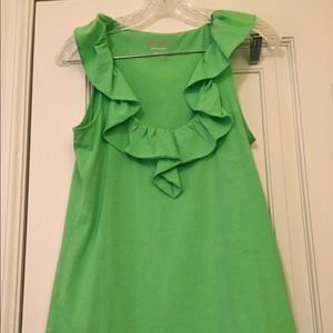 Lilly Pulitzer Green Sleeveless V Neck Top Medium