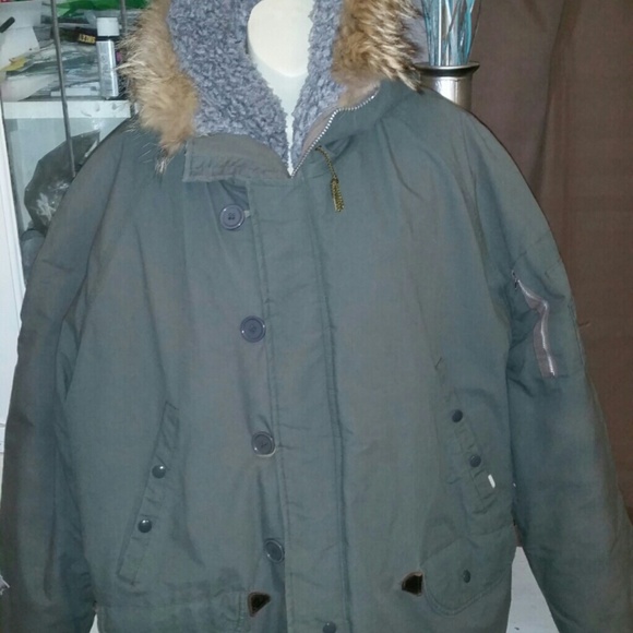 A light Green Arctic parka men coat