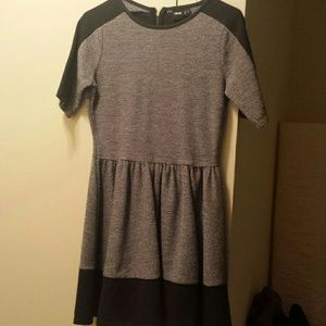 ASOS Sweat Skater Dress in Color Block Navy