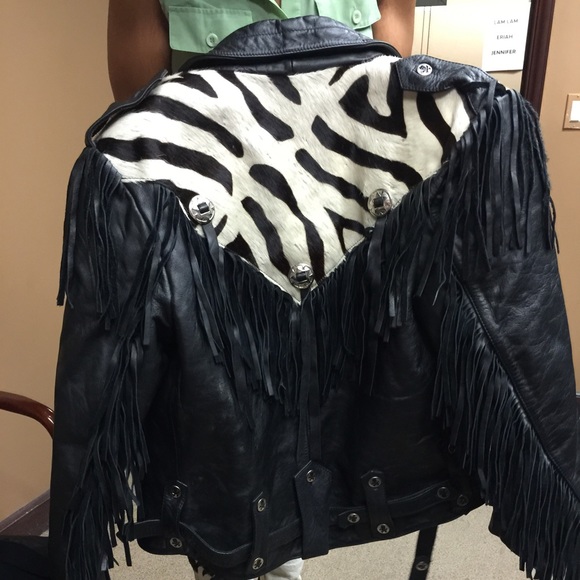 Vintage Leather Jacket with fringes - Picture 4 of 4