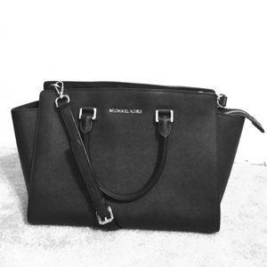 Michael Kors Black Large Selma TZ Satchel
