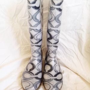 Coach grey rain boots