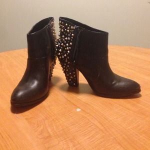 Black heeled studded Zara booties