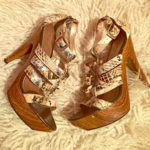 Jungle Themed Open Toe Strappy Heels