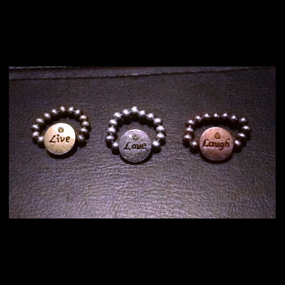 Live, Love, Laugh ring set