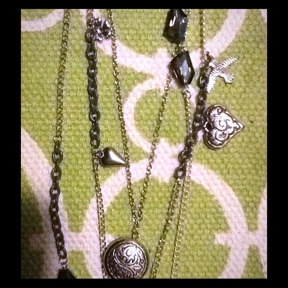Layered charm necklace