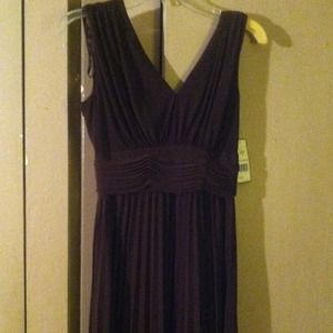 Brown tea length dress