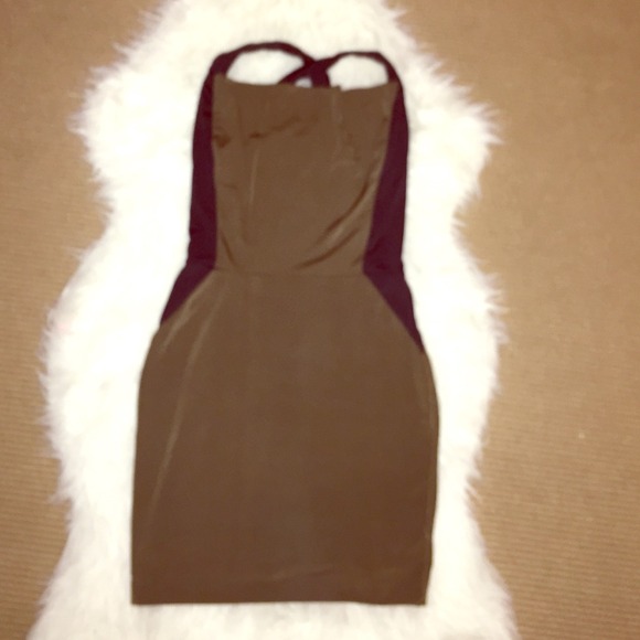 bodycon Olive and Black Dress