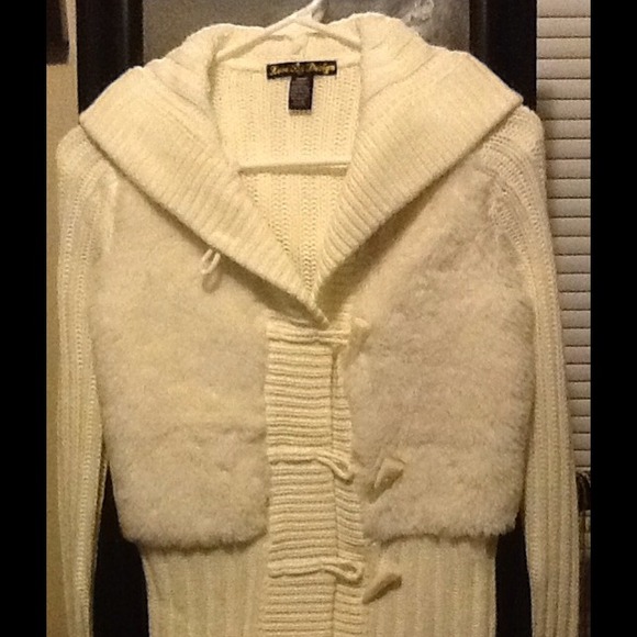 Cream/off white faux fur sweater
