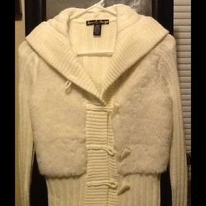 Cream/off white faux fur sweater