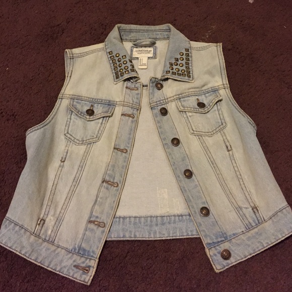 Denim vest.