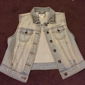 Denim vest.