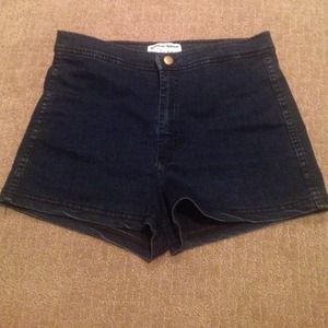 American Apparel Blue Denim High Waisted Shorts
