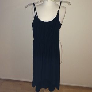 Black Cotton High-Low Dress