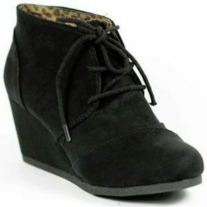 Black wedge booties