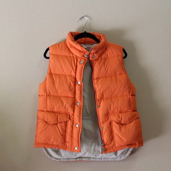J. Crew Orange Puffer Down Vest