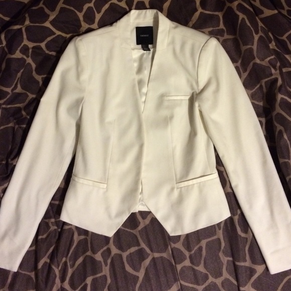 Forever 21 White Open Front Blazer