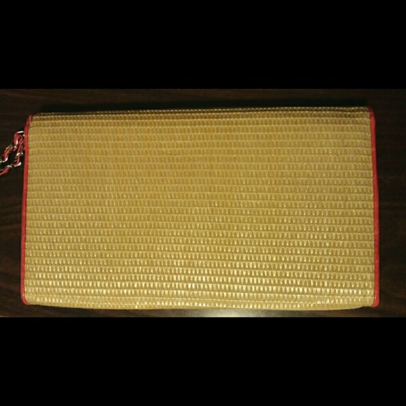 πHPπNWOT Summer Clutch Envelope Purse Coral Trim - Picture 2 of 4