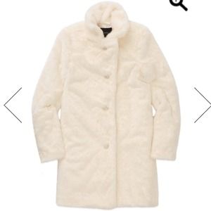 Aritzia White Faux Fur Coat