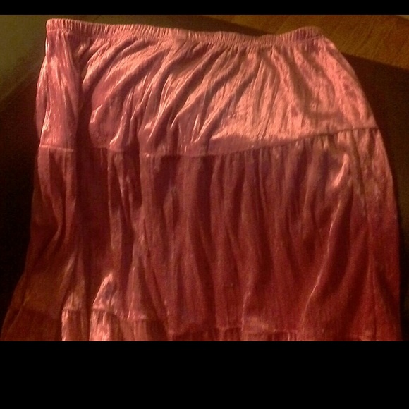 Crushed Velvet peasant skirt in hot pink