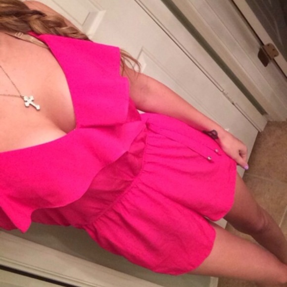 Xs hot pink romper