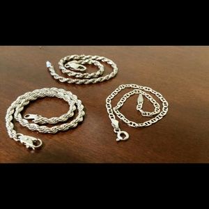 Lot of 3 sterling silver bracelets.