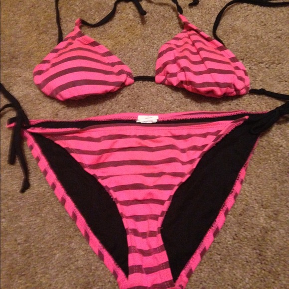 Neon pink bikini