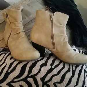 Brushed Creamy Tan Short Boots PRICE DROP!